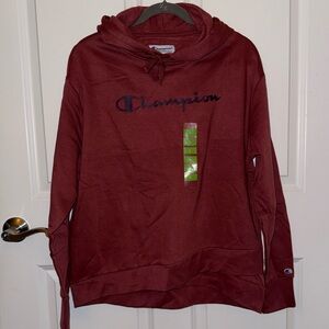 Women’s Champion Burgundy Pullover Hoodie with Script Logo - NEW W/O TAGS!